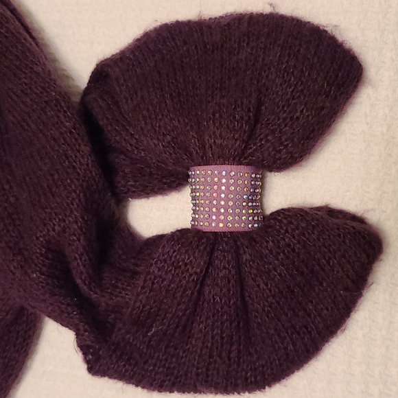 Infinity Scarf. Purple Bow Tie. EUC. - Picture 2 of 2